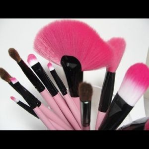 24 Piece Makeup Brush Set with Roll Pouch - NEW